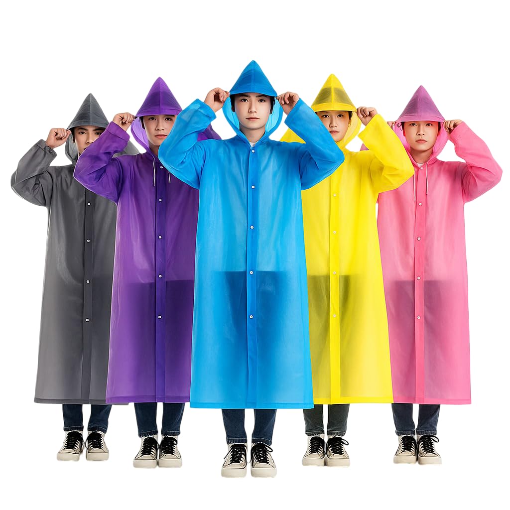 Raincoat For Adults Disposable Thick Emergency Waterproof Rainsuit With Drawstring Hood Raincoat For Men Women Plastic Clear Rain Gear For Disney Hiking Travel Concerts Camping Festivals-image-26