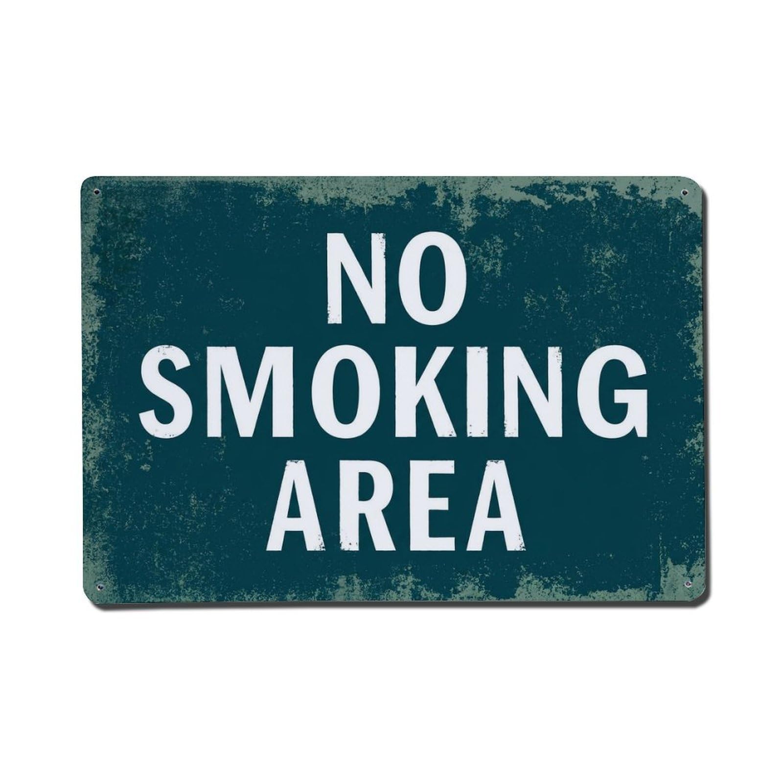 Vintage No Smoking Area Metal Tin Sign