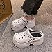 Gezolligheid Fashion Women's Platform Clogs Anti Slip Slippers Beach Sandals Gardeners Clogs High Heeled Mule Slippers Gardening Shoes Sandals(White-35/36)