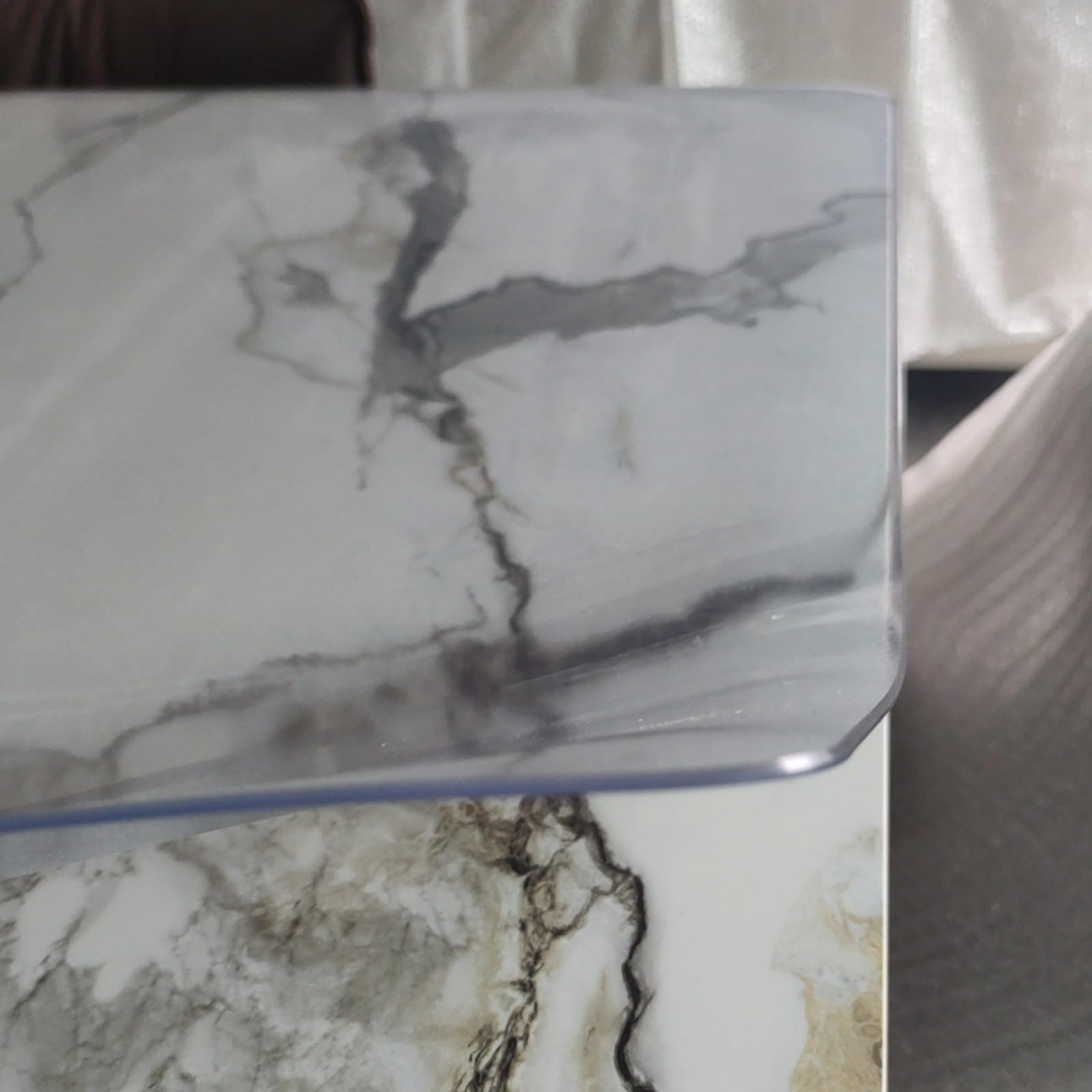 Copri Scrivania Trasparente Protettore Rettangolare Copri Tovaglia In Plastica Trasparente Copri Tovaglia Tovaglia Impermeabile per Tavolino/comodino/tavolino(Frosted,60x60cm/23.6x23.6in)