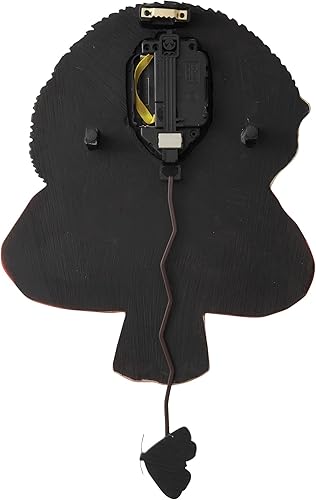 Miniatura 3 de Enesco Allen Designs Hank The Hedgehog - Reloj de pared con péndulo esculpido de hongo, 11.22 pulgadas, multicolor