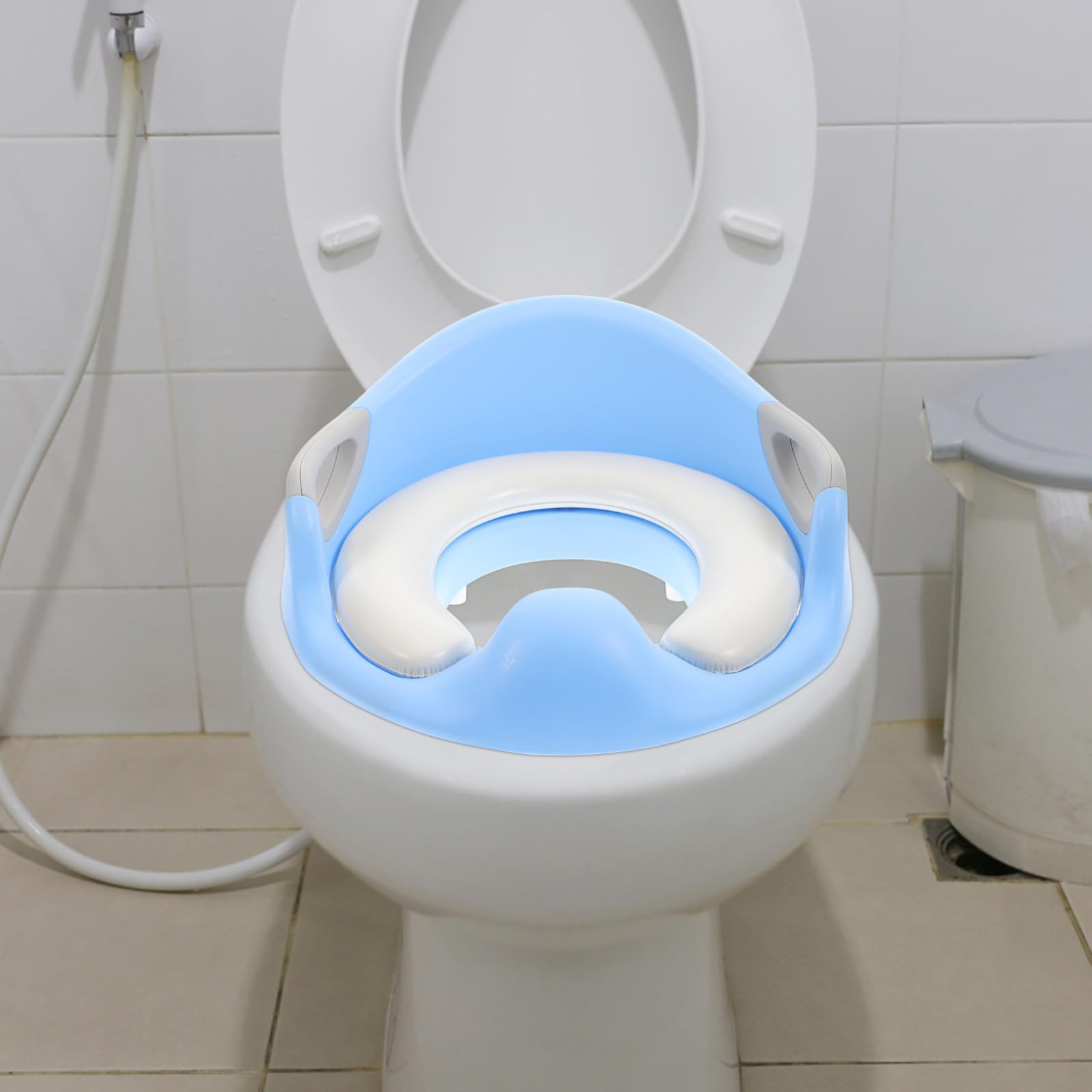 Riduttore Wc per Bambini Maniglie Antiscivolo Grandi in Pu, Sedile per Addestramento al Vasino, per Ragazzi e Ragazze Durante Training al Gabinetto