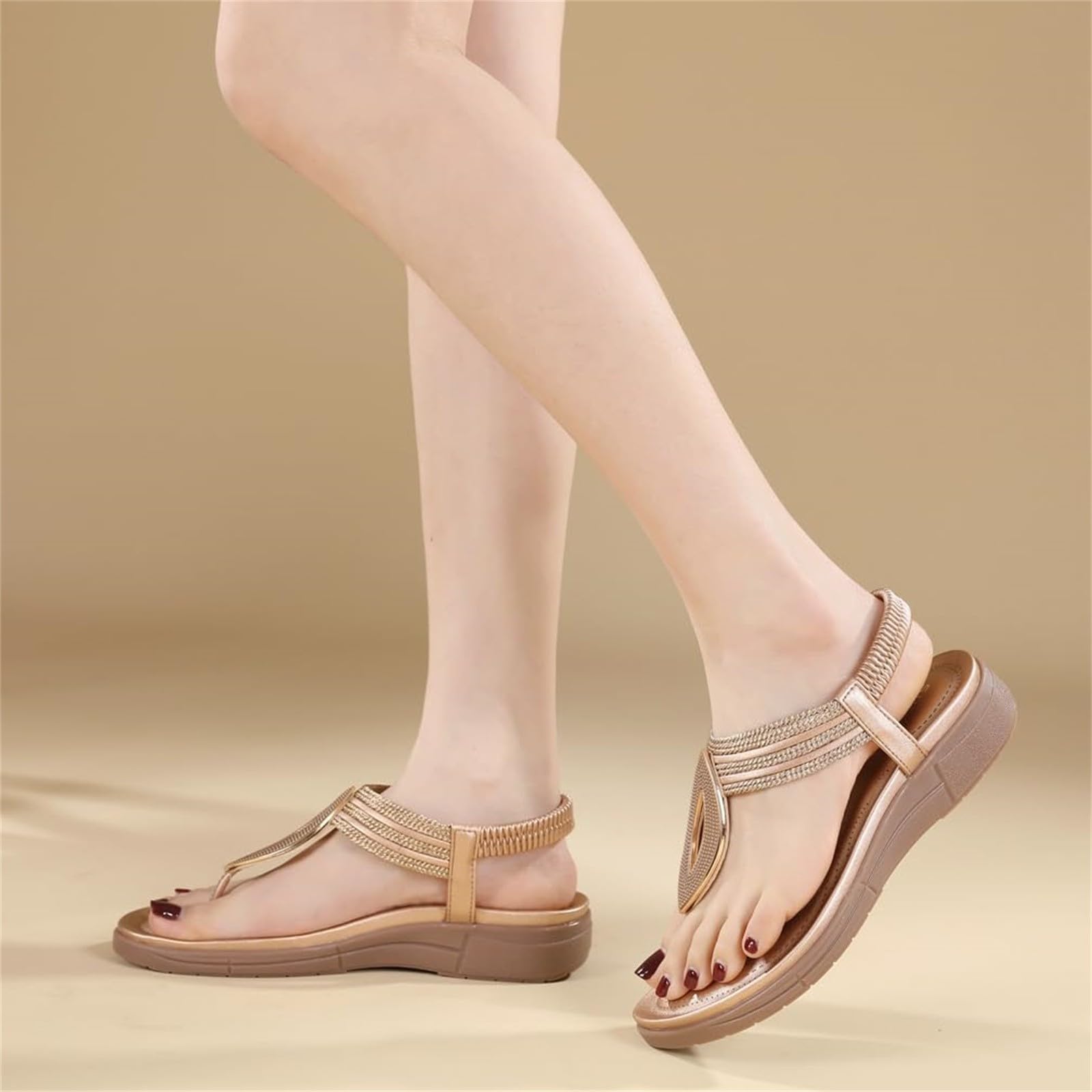 Sandali Donna Estive Zeppa Scarpe Tacchi Bassi Sandali da donna nuovi estivi comodi alla retrò stile etnico leggero da spiaggia per le vacanze con tacco Slingback Eleganti Cerimonia
