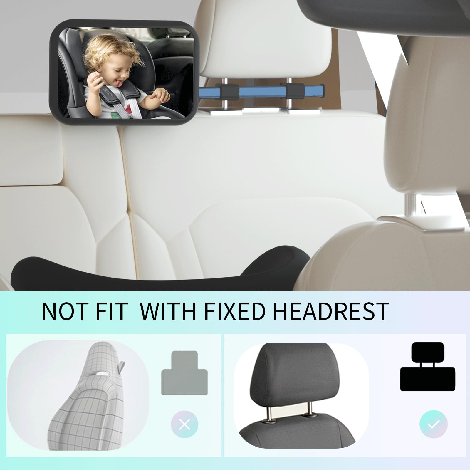 Baby Car Mirror Rear Facing Diono Easy View XXL Baby Car Mirror