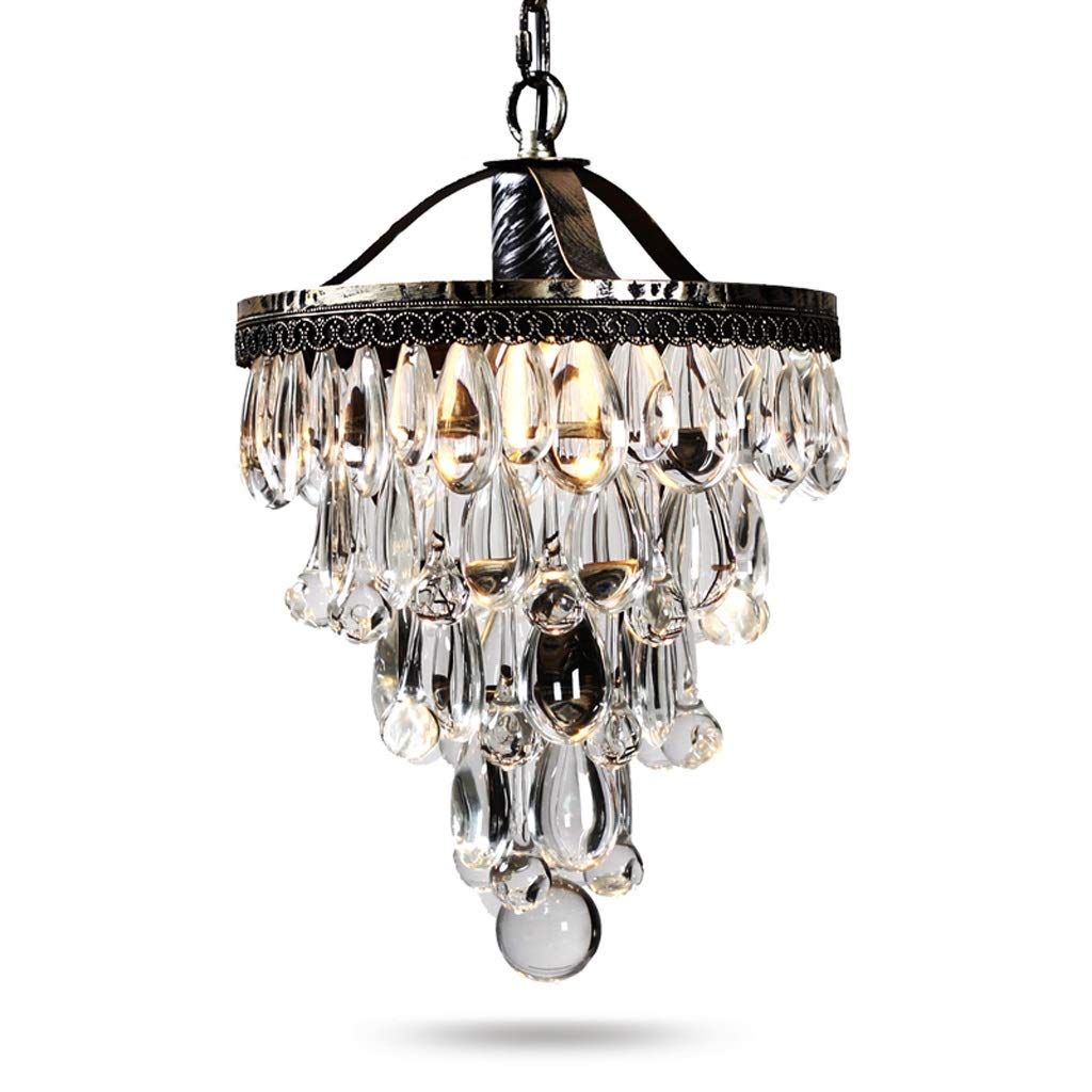 Plafonnier en cristal K9 et lustre E27 bronze pour couloir