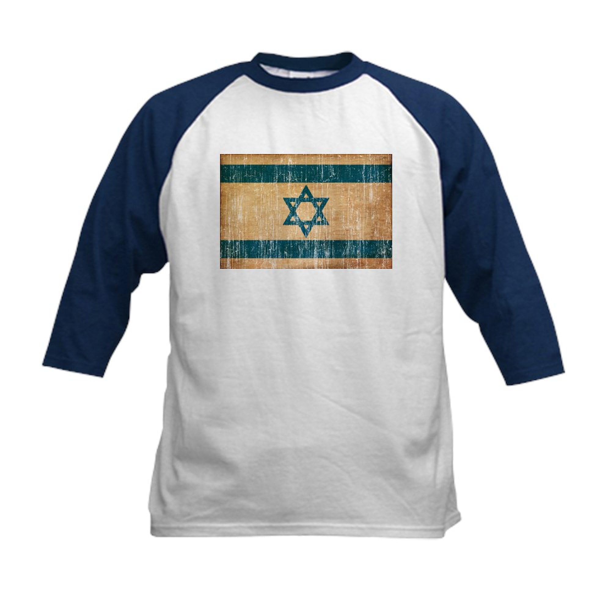 CafePress Israel Flag Kids Baseball Jersey Kids Cotton Baseball Jersey, 3/4 Raglan Sleeve Shirt