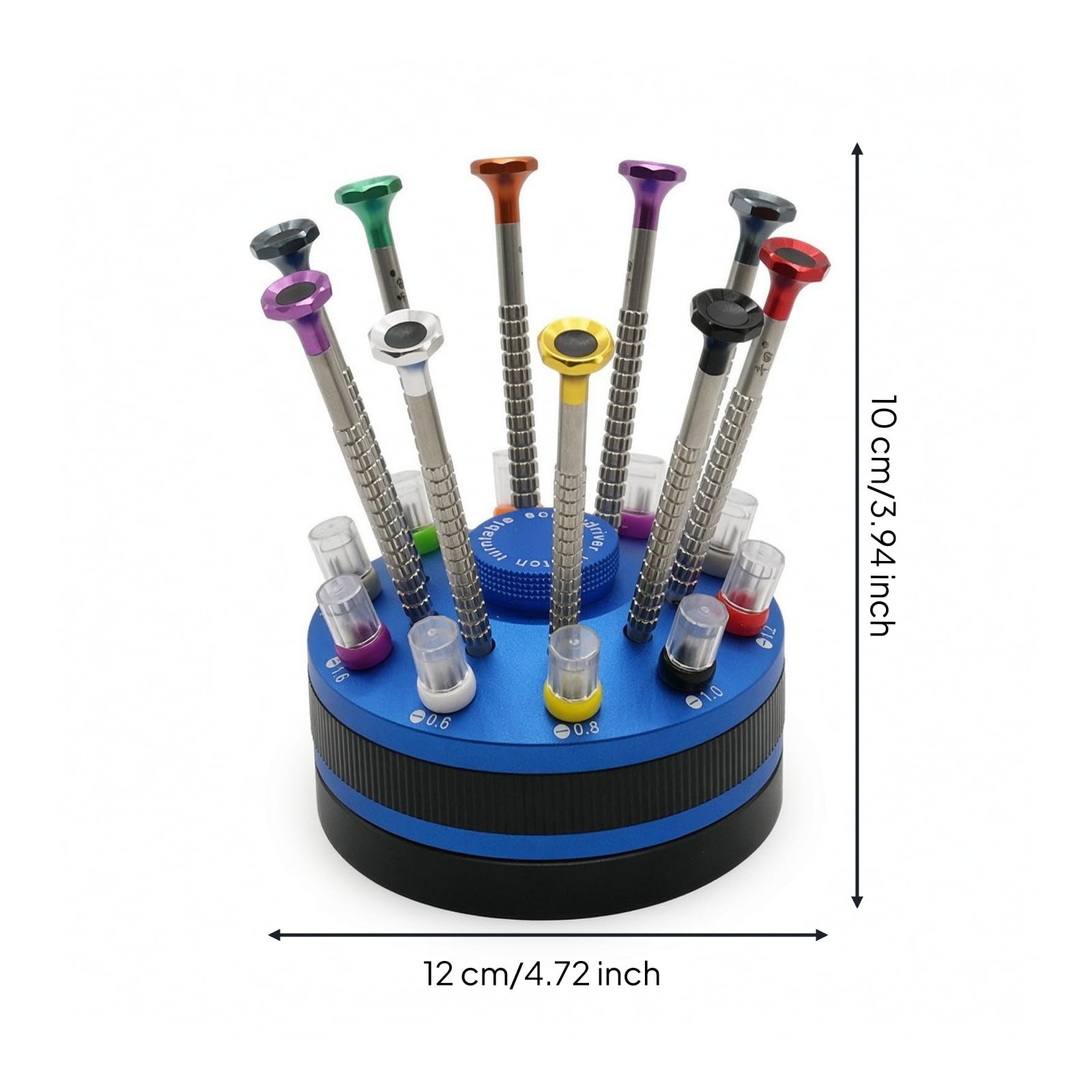Kit stornilladores con Soporte Giratorio Metálico Kit Reparación Electrónica Antislizante Herramientas para Aficionados, Azul