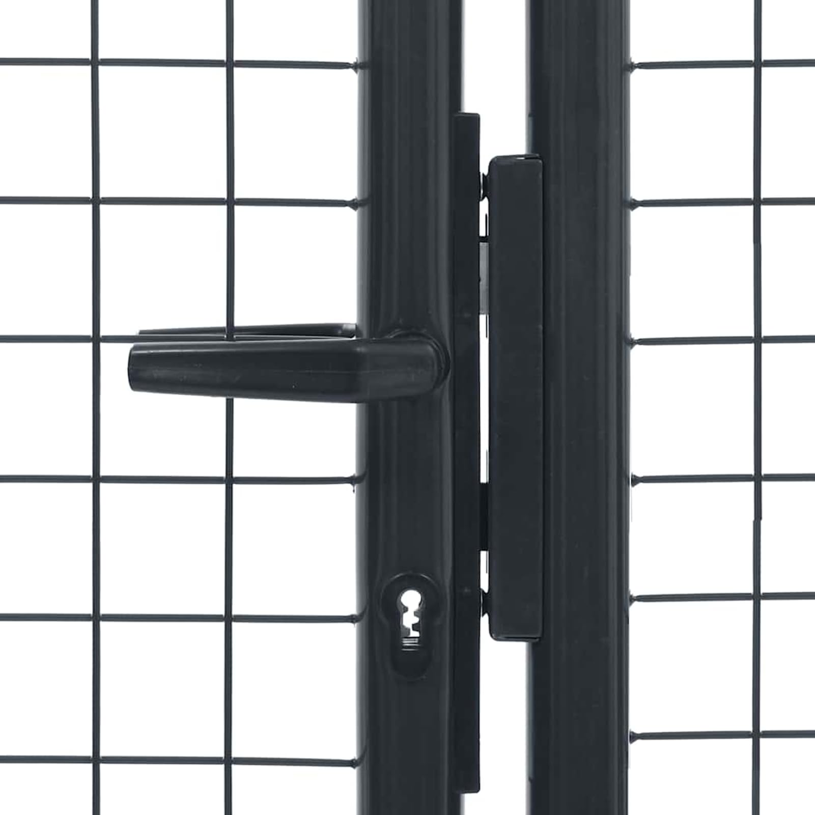 Brama ogrodowa, ocynkowana, 400 x 100 cm, antracytowa, malowana proszkowo, regulowana (404-410 cm), do ogrodu, na podwórko i taras z zawiasami i szpikulcem do wbijania w ziemię