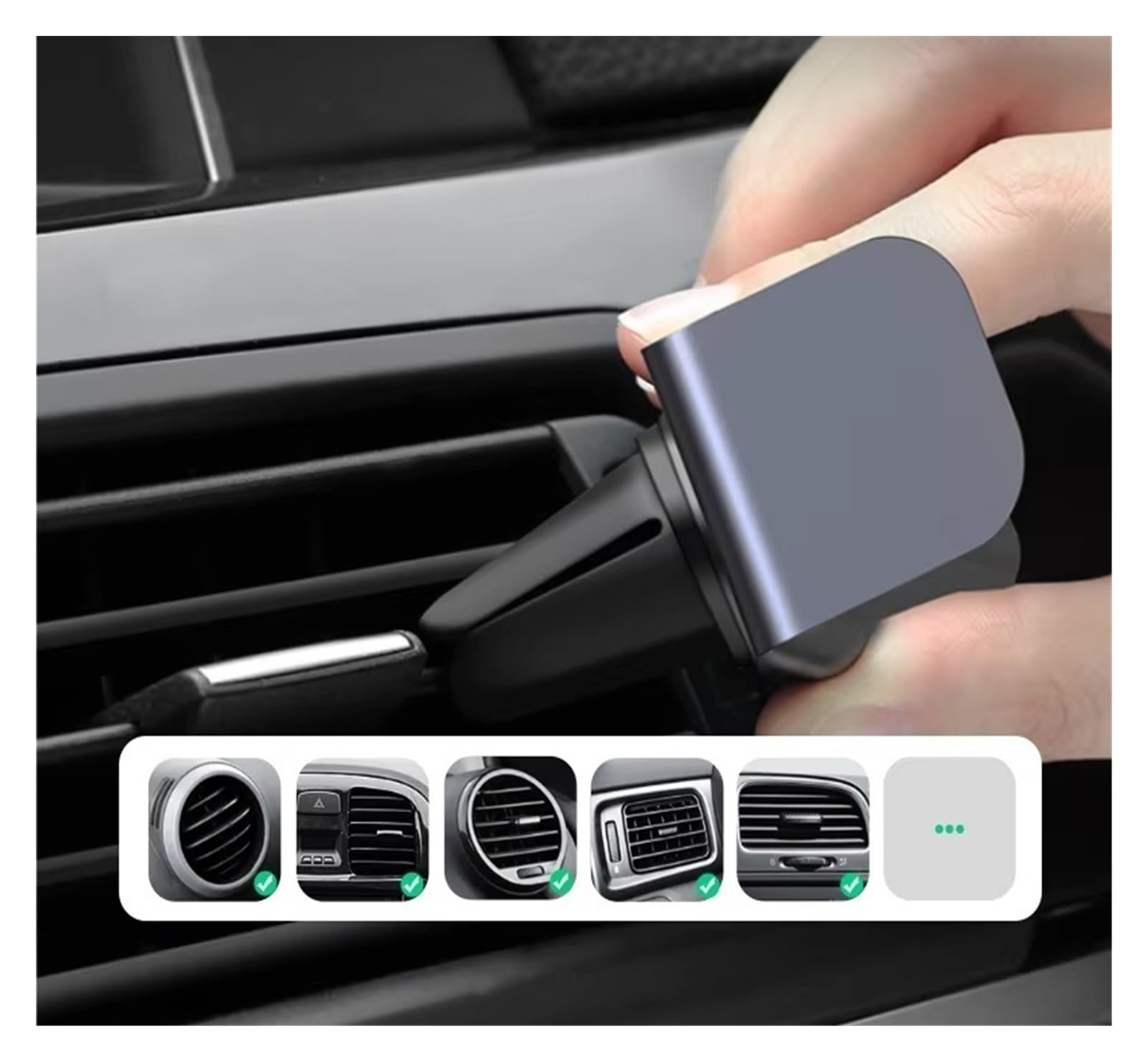 para Xiaomi Universal Teléfono Coche Soporte Standv UGREEN Coche Teléfono Soporte Teléfono Móvil Ventilación Aire Soporte Móvil Coche(Metal Black-1piece)