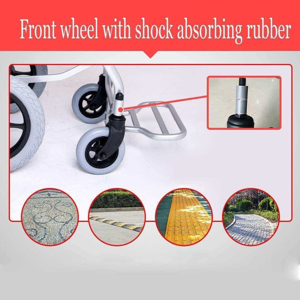 Silla de ruedas, luz plegable portátil simple viejo viaje scooter minusválidos carro, portátil
