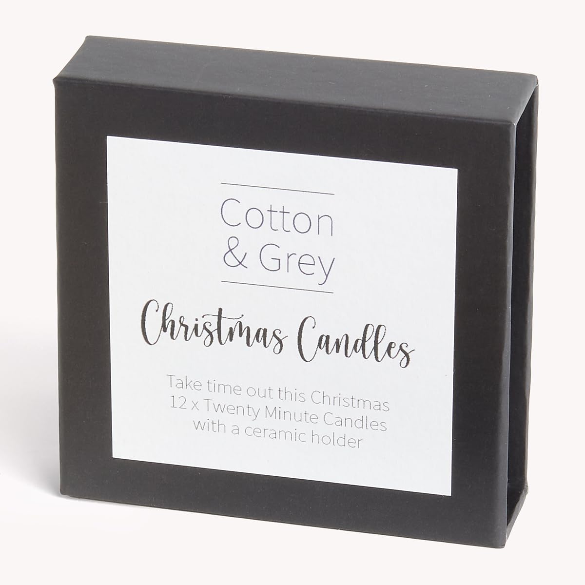 Cotton & Grey Natural Christmas Candles By - 12 Pure Beeswax Twenty Minute Candles With Ceramic Holder