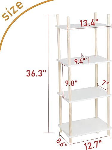 Miniatura 3 de LITA Mesa auxiliar de madera, mesa de noche de 3 niveles para sala de estar, dormitorio, oficina, espacios pequeños, mesa de centro pequeña