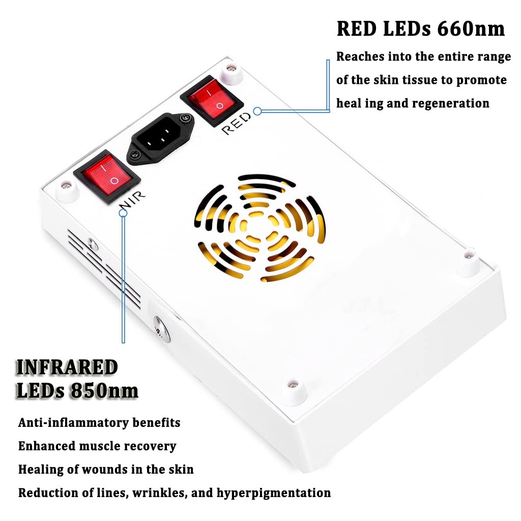 Dispositivo de Terapia de Luz Roja, Infrarrojo Rojo e Infrarrojo Cercano(660nm/ 850nm), Lámpara de Terapia de Luz LED, para Rostro, Cuerpo, Antienvejecimiento, Alivio del Dolor
