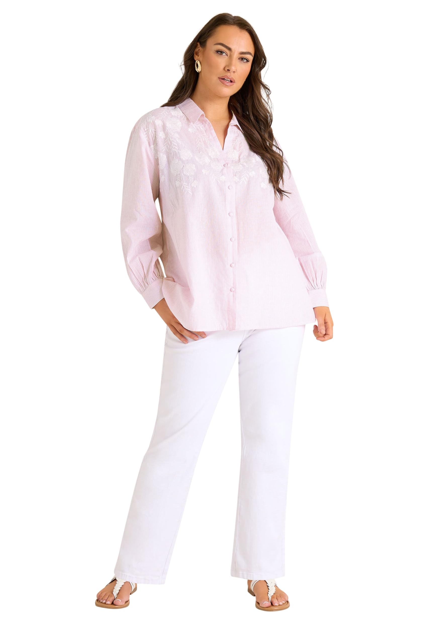 Evans - Women's Shirt - Cotton/Denim - 26-28 - Baby Pink