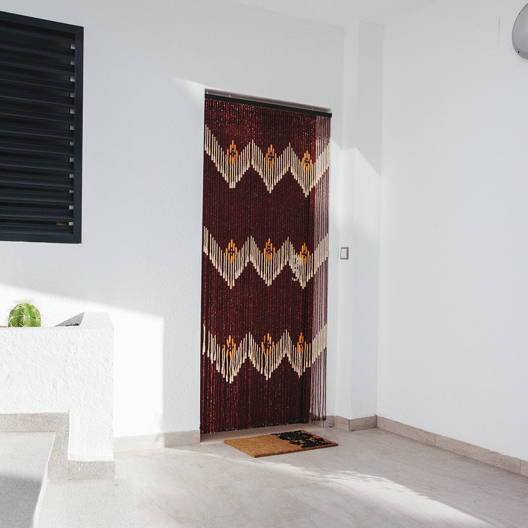 CATRAL NORTENE | Cortina Puerta Formosa 60 Líneas | 90x200 cm | Madera Natural | Hecha a Mano