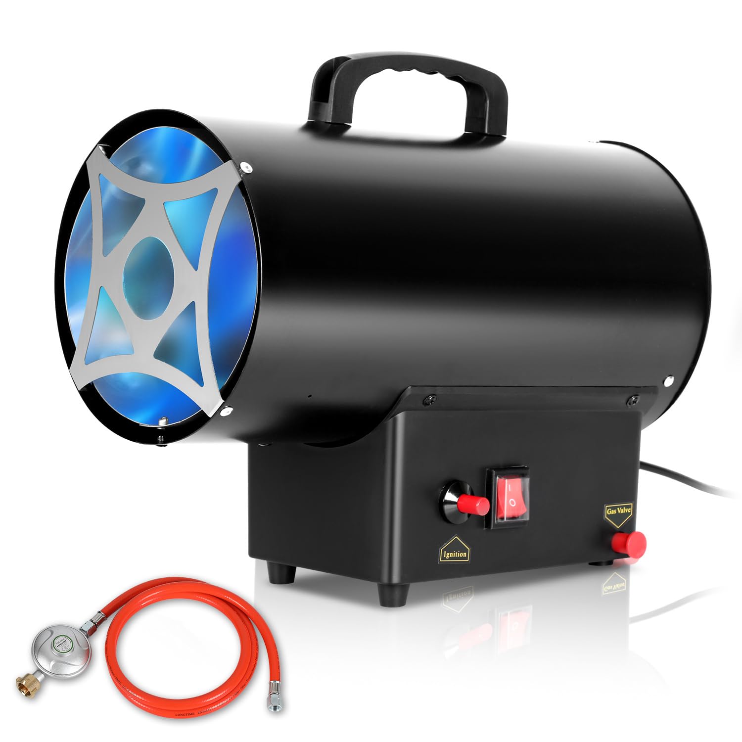 Wiltec Gasheizgebläse 15 kW inkl. Gasdruckminderer für UK 700 mbar, Gas