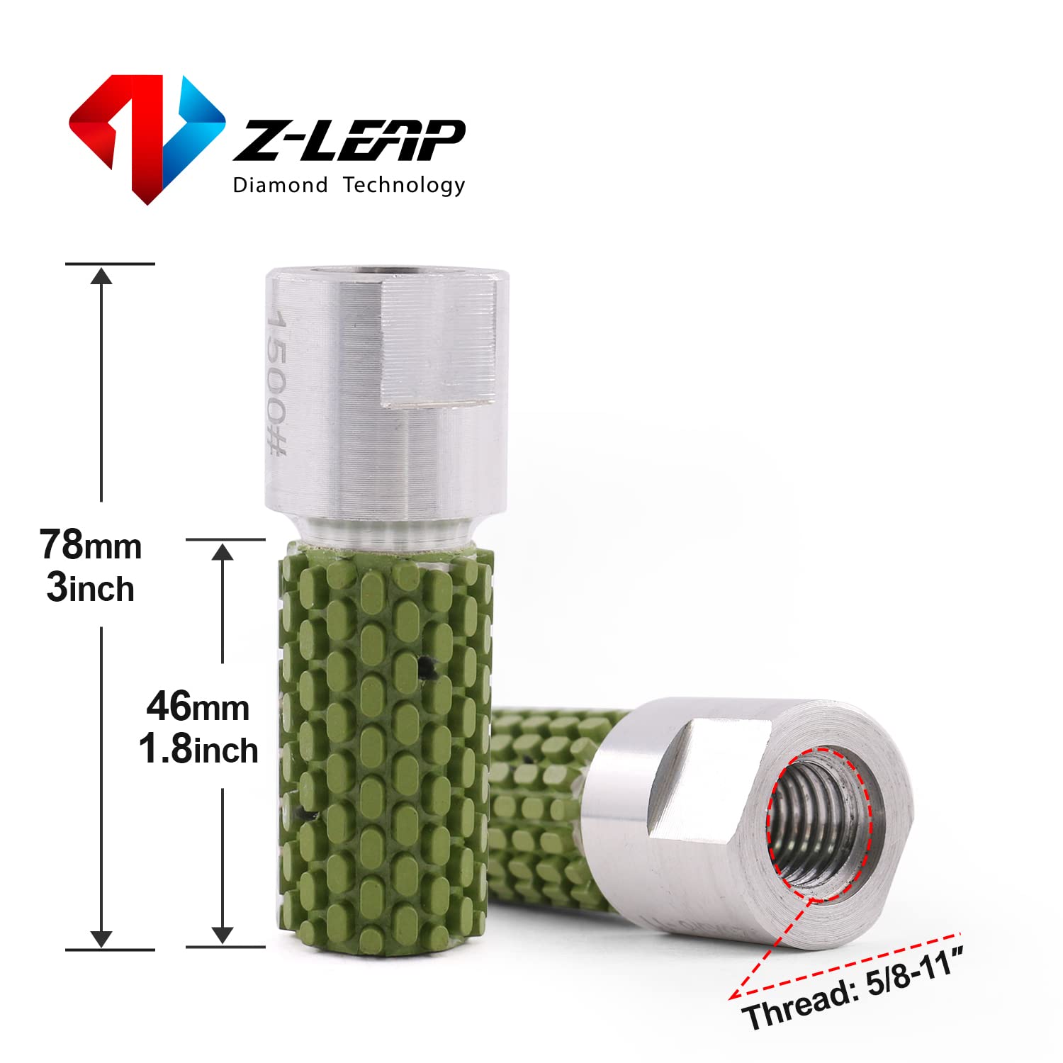Roues de tambour diamantées de 2,5 cm avec filetage M14 pour polir le marbre, le granit, le béton, le trou d'évier de cuisine