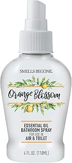 SMELLS BEGONE Essential Oil Air Freshener Bathroom Spray - Eliminates Bathroom & Toilet Odors - Made with Essential Oils - Orange Blossom Scent - 4 Ounce