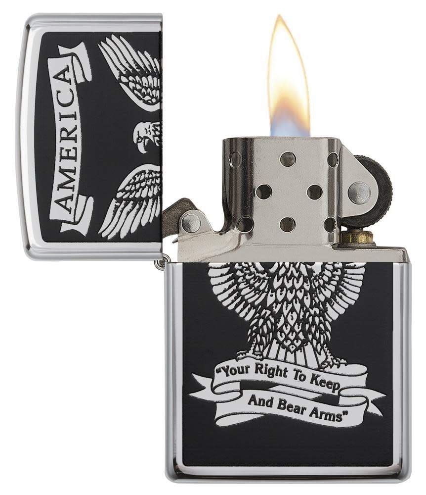 Zippo Eagles Dare Pocket Lighter - Refillable Flip-Top Windproof Lighters - Fierce Soaring Eagle Patriotic Design Pocket Lighters - Luxury Metal Lighter Made in USA product thumbnail 5
