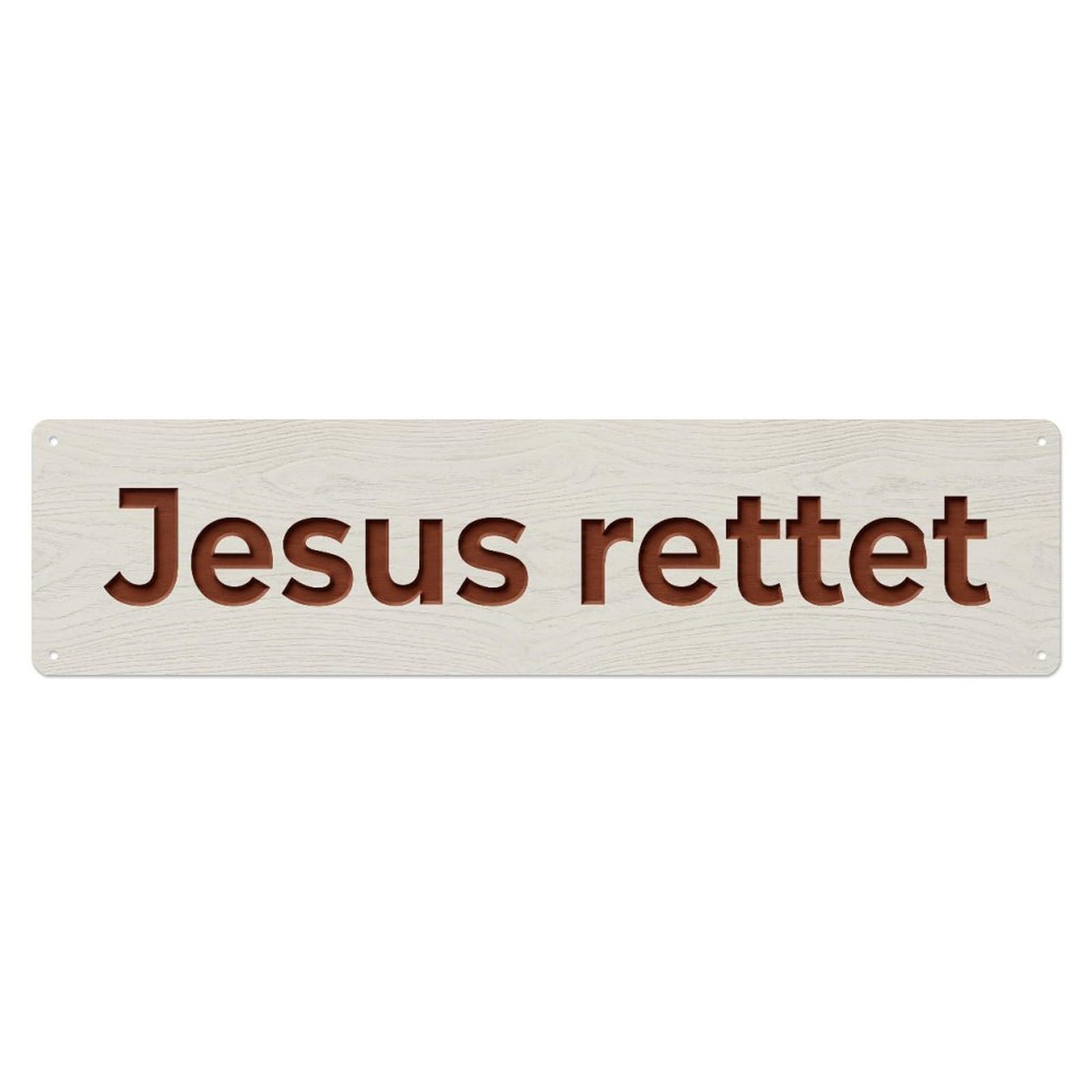 Jesus Rettet Salvation Christian 1 Metal Tin Skinny Sign Plaque Wall Decor for Cafe, Club Bar, Office, Home Garden Metal Poster 4x16Inch