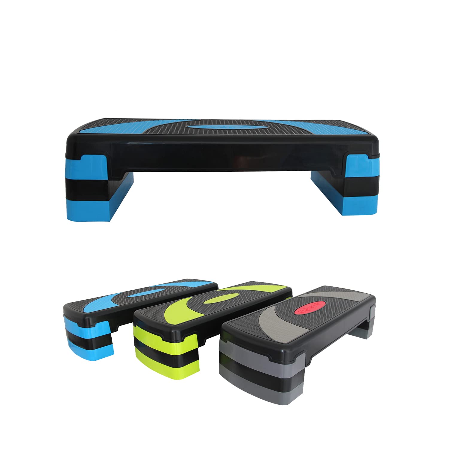 Aerobic Steppbrett XL Premium Extra Groß Inkl. 3-Fach Höhenverstellbarer Stepper, 78 x 30 x 10/15/20 cm Stepbench in 3 Farbig