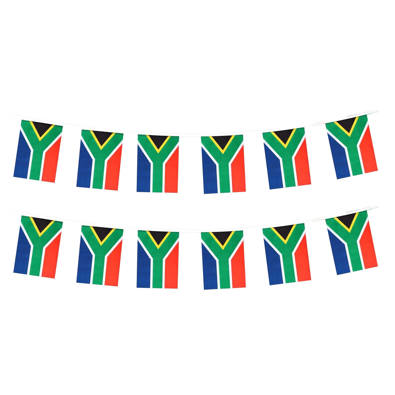 Guirlande De 30 Drapeaux Afrique Du Sud - 10 Mètres De Long - Polyester Résistant - Pour Décoration événements Sportifs, Fêtes