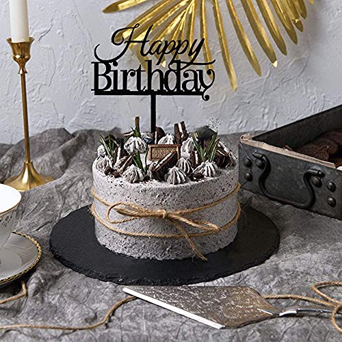 Rasslisa LISA-TQT-LXX013 10 Pcs Black Happy Birthday Cake Topper Acrylic Cupcake Topper A Series Of Birthday Cake Supplies Decorations thumb #6