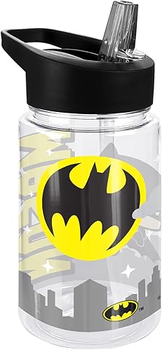 Miniatura 3 de LOGOVISION Batman Kids Tritan Plastic Water Bottle with Straw Lid and Handle, Reusable Tumbler for Toddlers, Unisex for Girls and Boys, 12oz, Mason