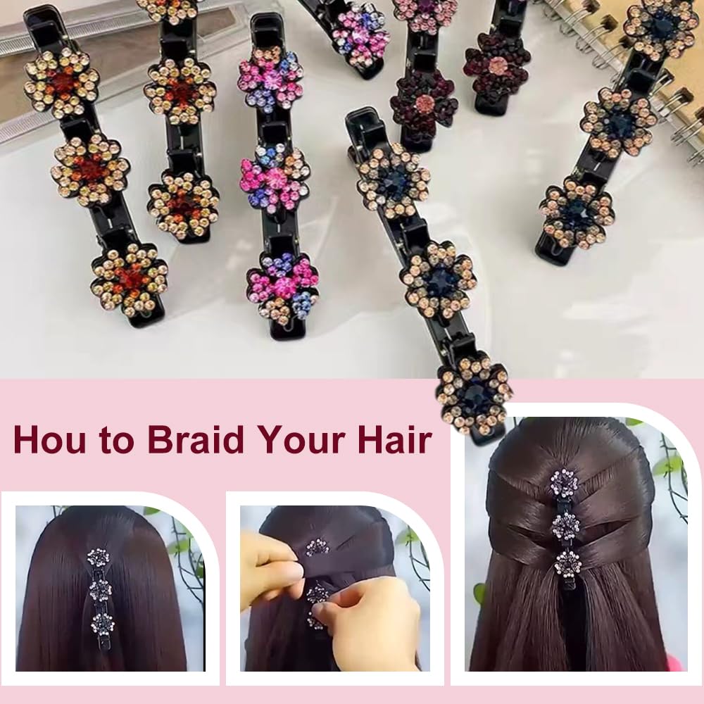 Amazon.com : Sparkling Crystal Stone Braided Hair Clips  display picture 1