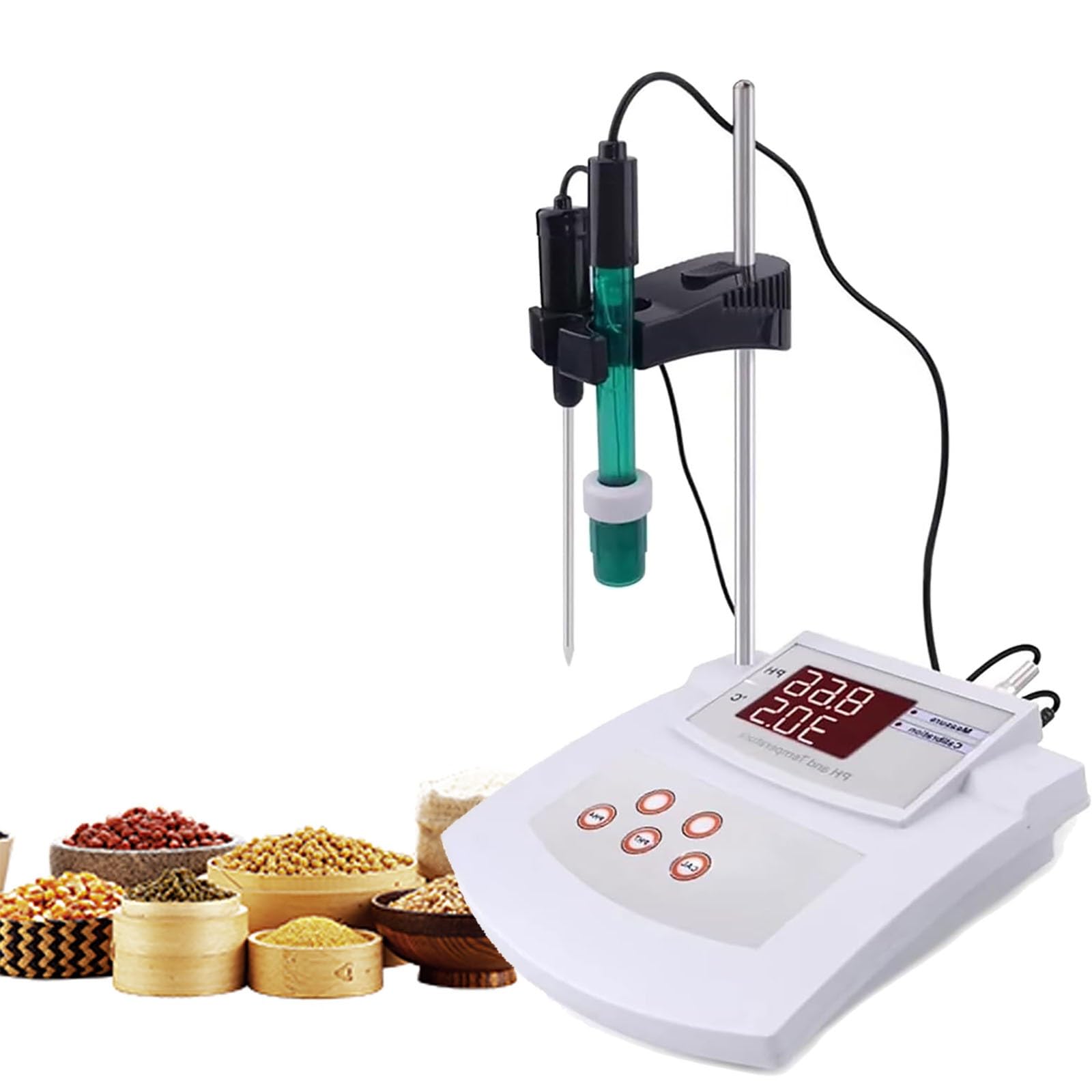 Misuratore di pH da tavolo for laboratorio, tester di acidità e alcalinità del pH da laboratorio, tester di calibrazione automatica due in uno for la temperatura del pH, for laboratorio, ecologia