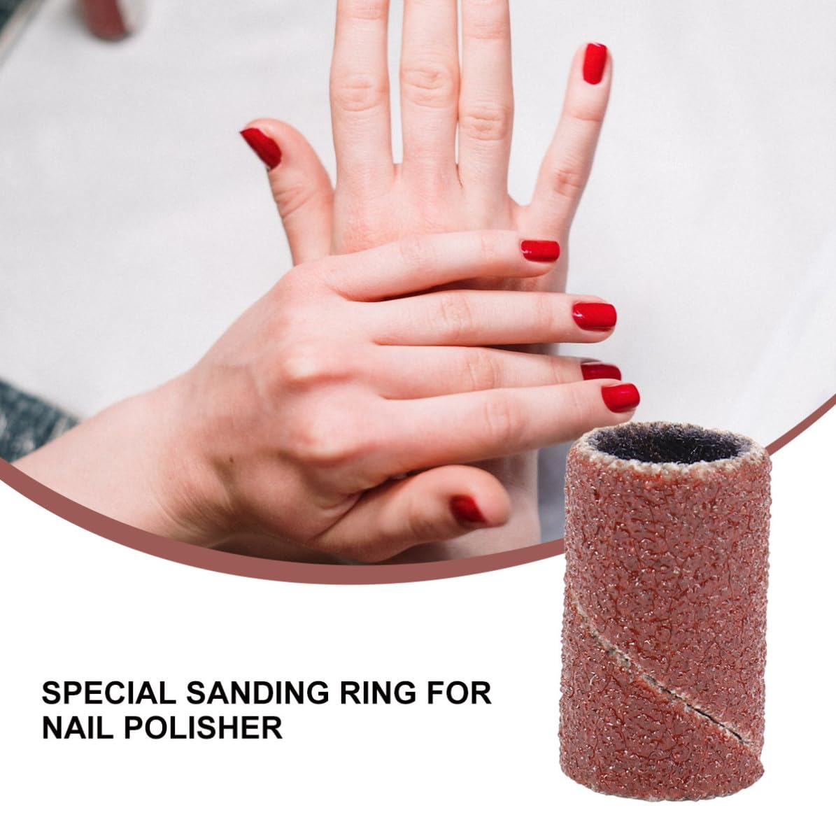 100pcs Sanding Bands 180 Grit Abrasive Sleeves for Nail Drill