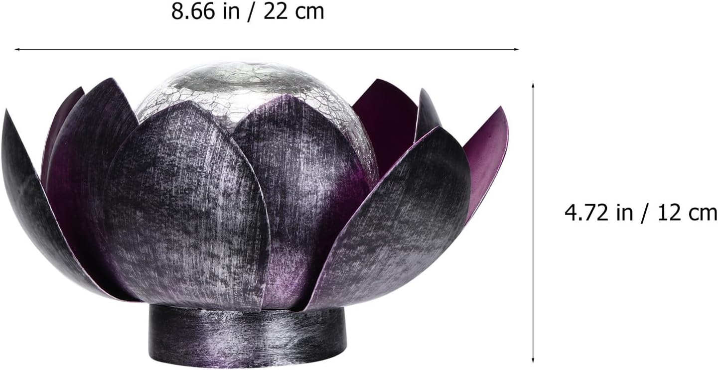 Solar Lotus Shape Pond Light Purple Outdoor Water Floating Decorative LED Landscape Lamp for Garden Patio Lawn Solar-Powered