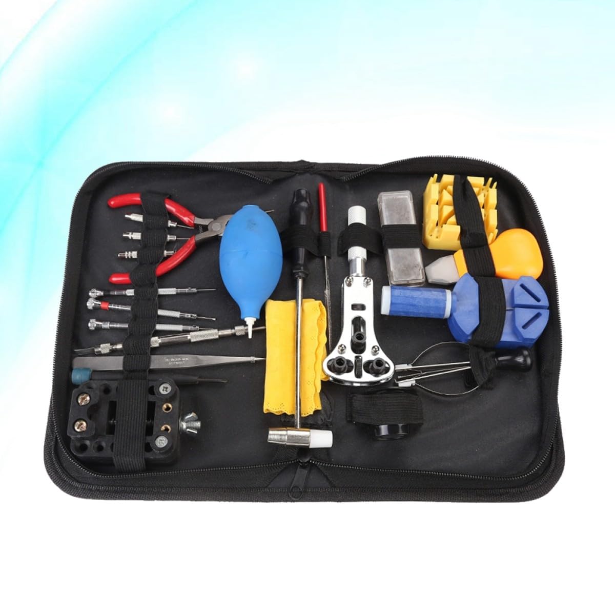 Kit de Reparación de Relojes 22 Piezas, Metal Negro Portátil