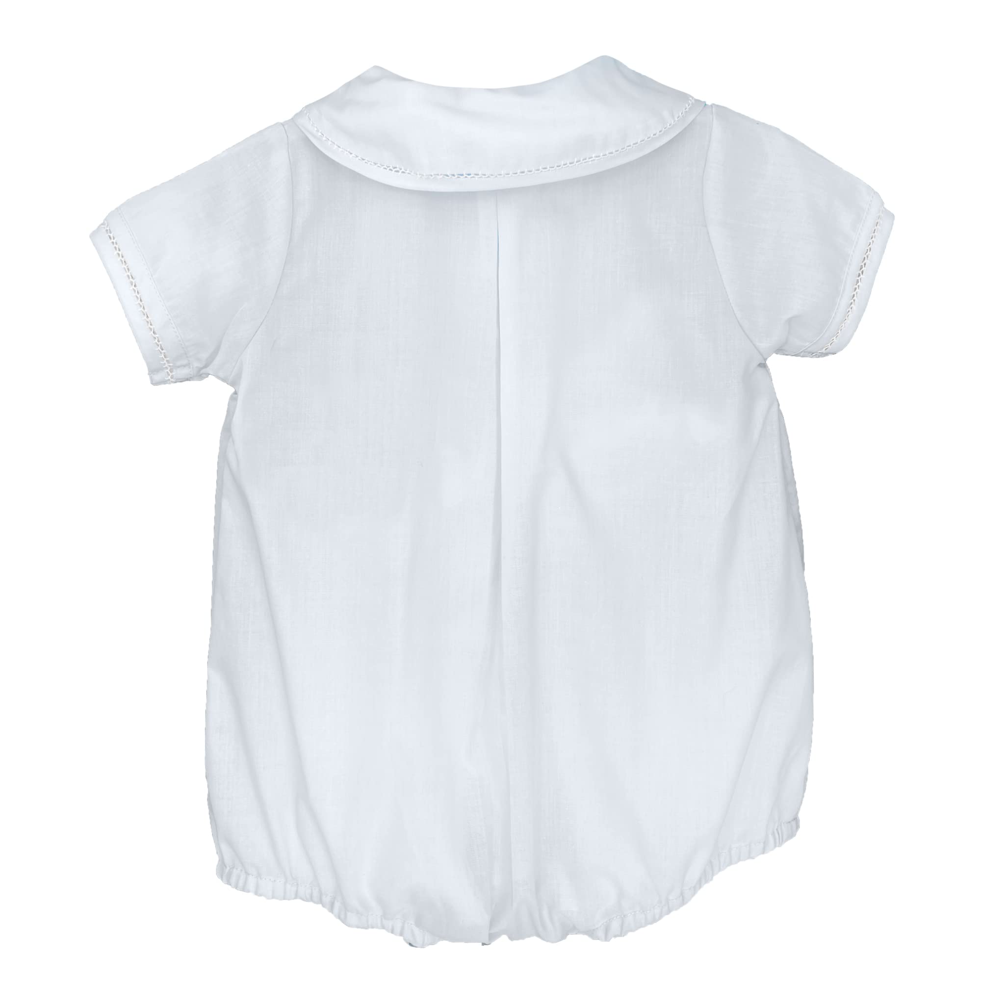 Petit Ami Baby Boys' Sailor Romper with Embroidered Anchors, 3 Months, Blue