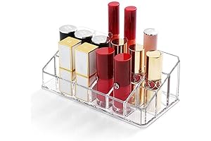 Weiai Lipstick Holder 18 Spaces, 3 Rows Multi-Level Lipstick Organizer, Makeup Holder