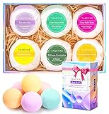Bath Bombs Set of 6,TASEYAR 4OZ Tennis Size Bubble Bath Toys,Essential Oil Fragrant Jewels,Lush Fizzies for Dry Skin. Bridesmaid Gifts Set (Sweet Orange,Peppermint,Rose,Lemon,Lavender,Eucalyptus)