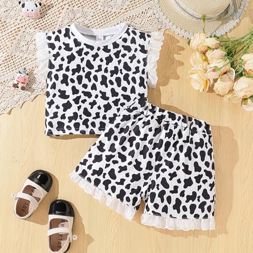 Image of Kid Young Girl Clothes Outfits Square Neck Tank Top Letter Patched Girls Summer Shorts Set