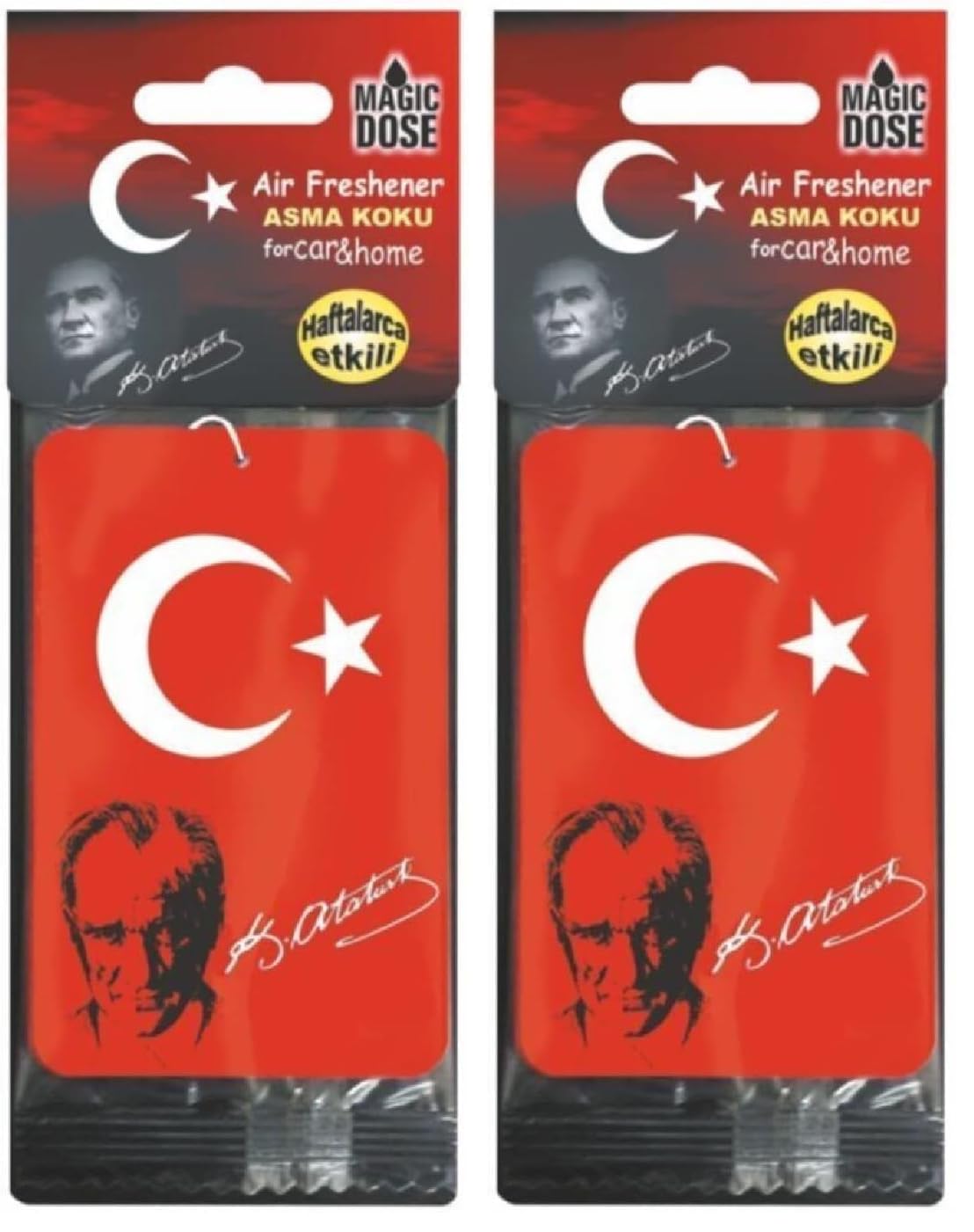 Asma Karton Koku Türk Bayrağı-Atatürk 2li paket