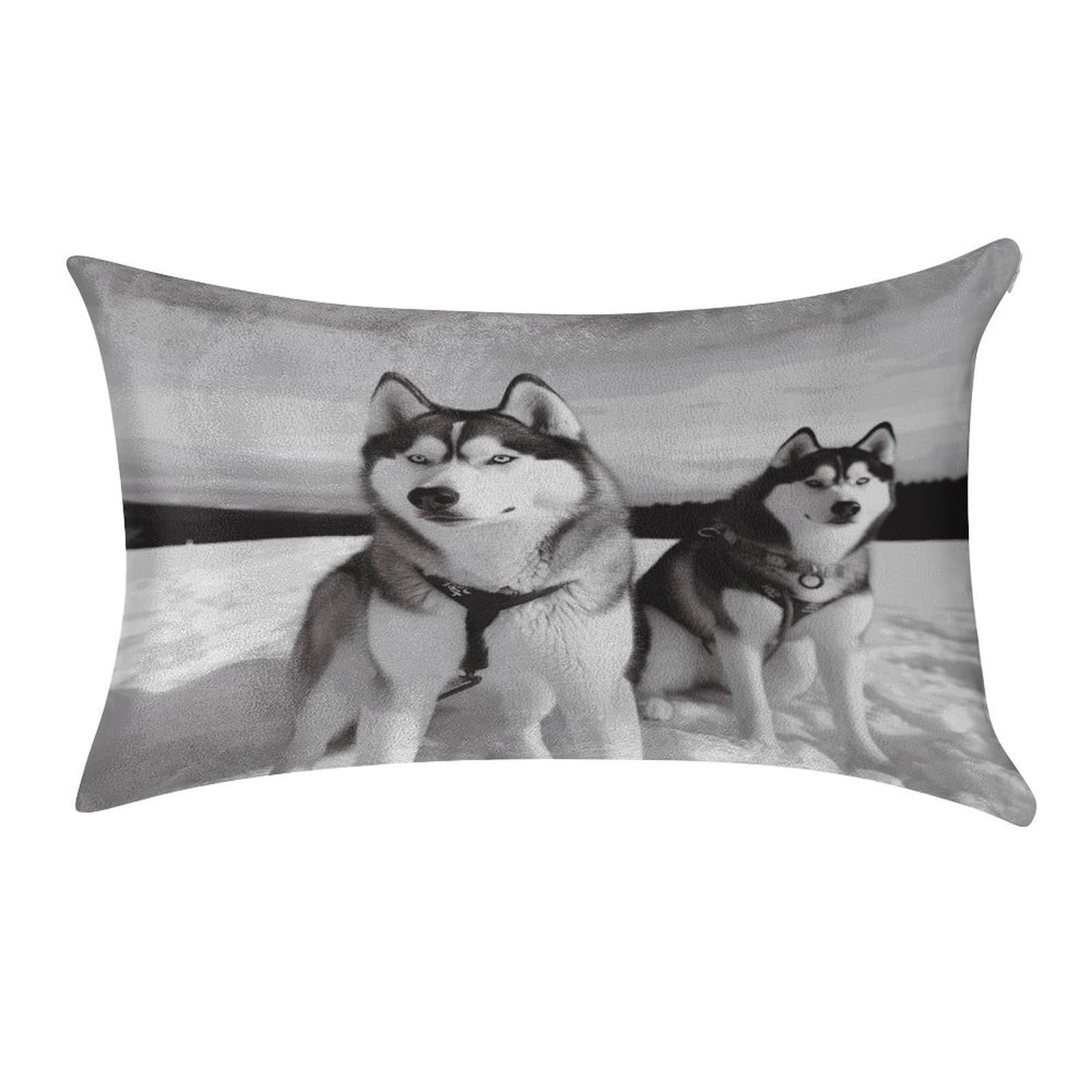 Btcowzrv Style Husky Dogs Snow Pillow Cover Pillow Case Pillowcase