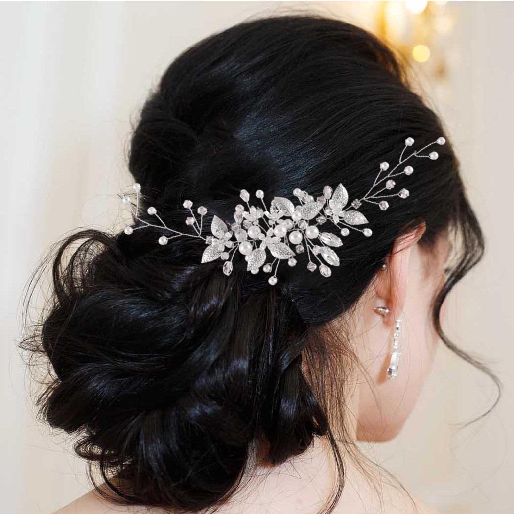 Fermaglio Per Capelli A Forma Di Vite In Cristallo Oro Rosa, 30x5 Cm, Per Matrimonio