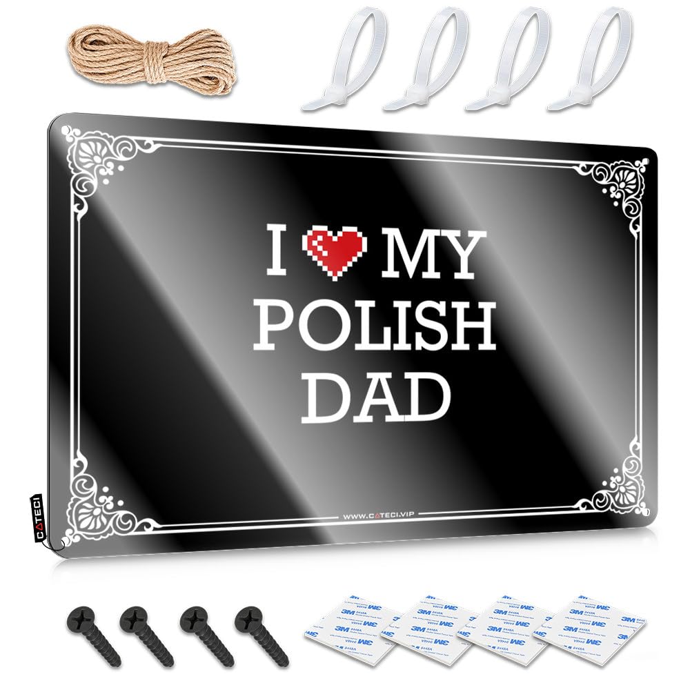 Fzfn Colour Plaque Nice The Room Decorations Ideas I Love My Polish Dad - Vintage Wall Decor For Yard(30X40cm)