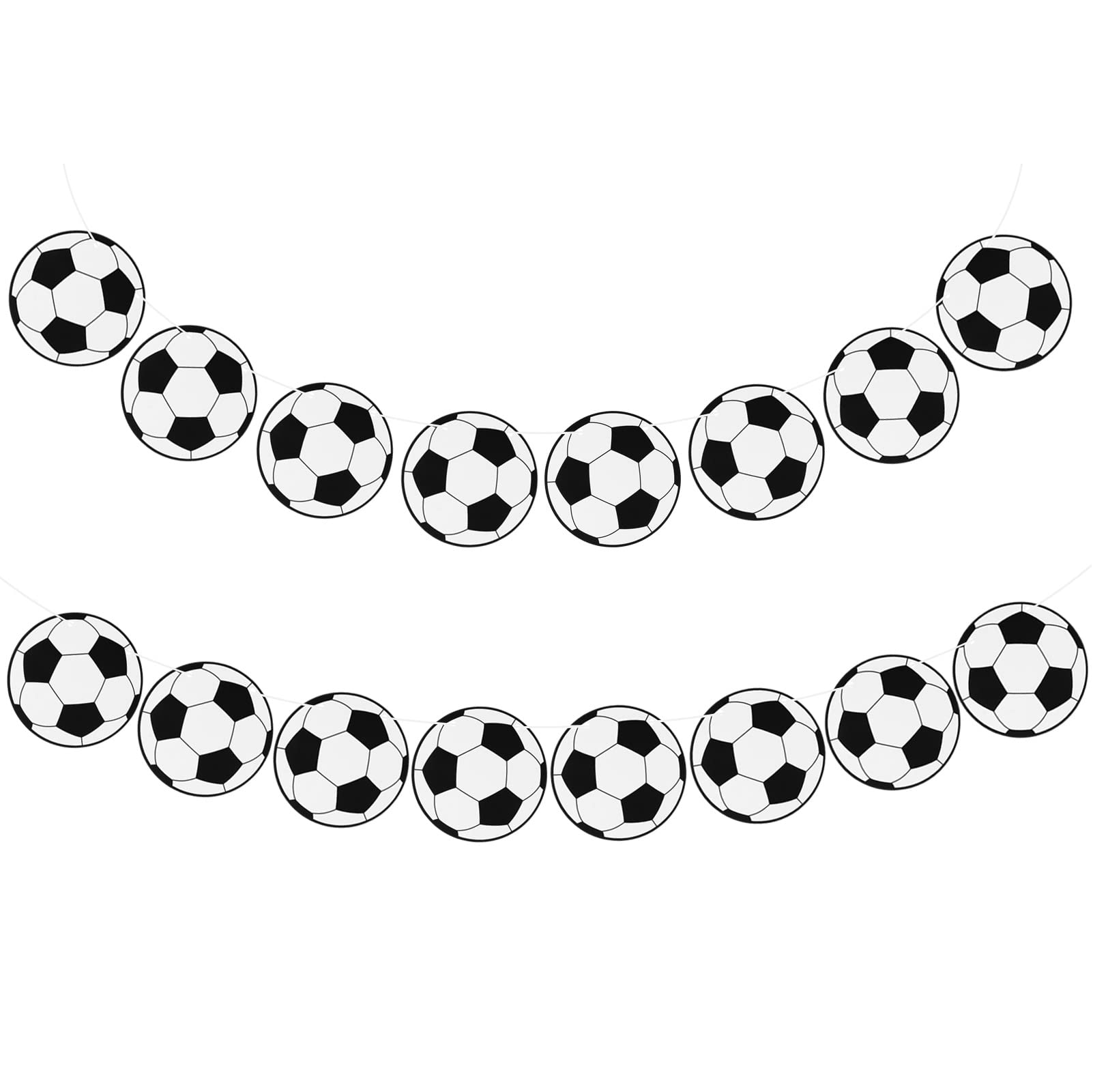 CABAX Soccer Party Decorations - 2 Sets Football Banners & Cards for Boys & Girls Soccer Fans, 16 Pcs