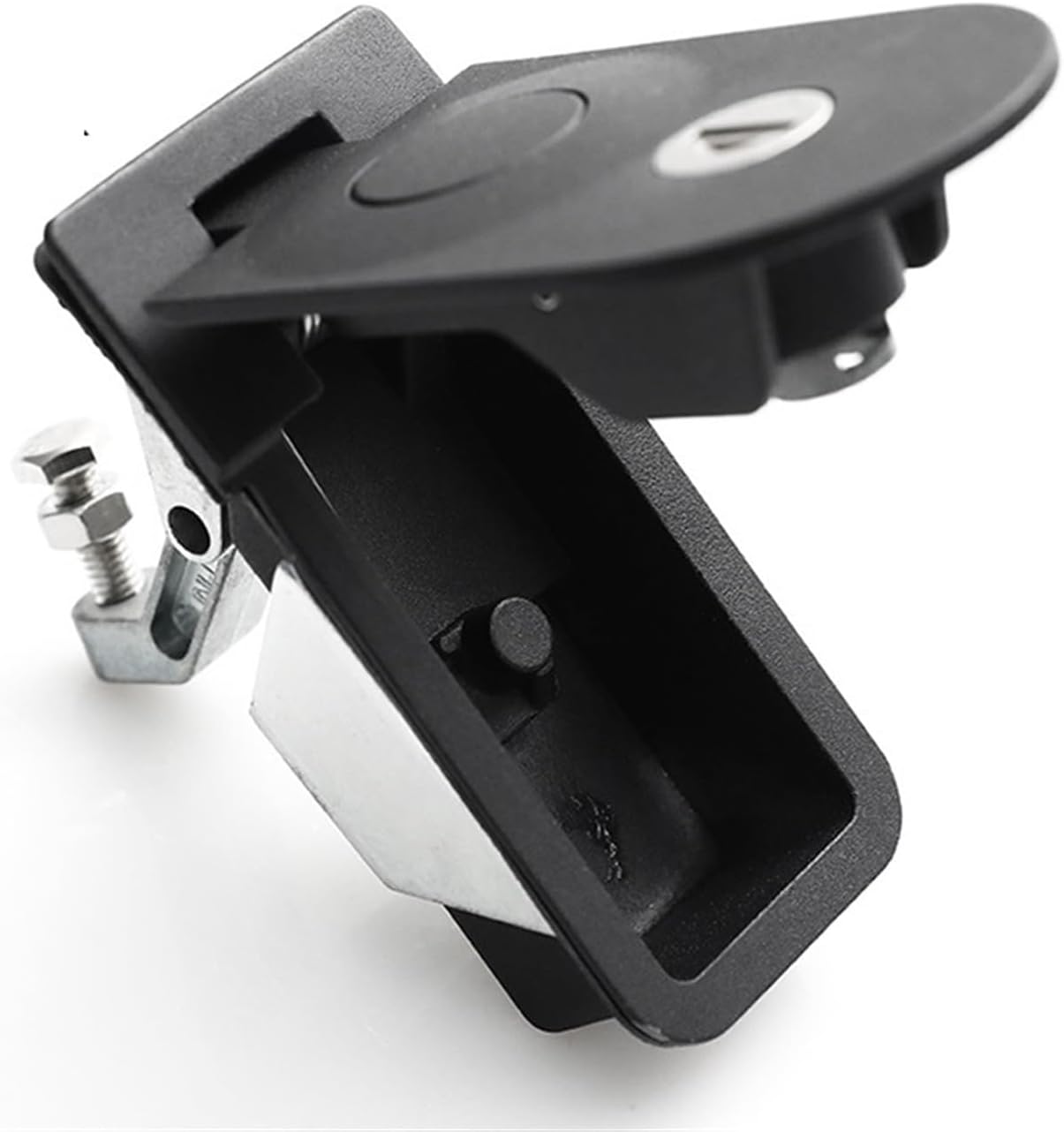 Compression Latch Lock Flush Mount Cabinet Lock Zinc Alloy RV Door Lock Lever Hand Operated Compression Latches Hardware 1Pcs(Black)