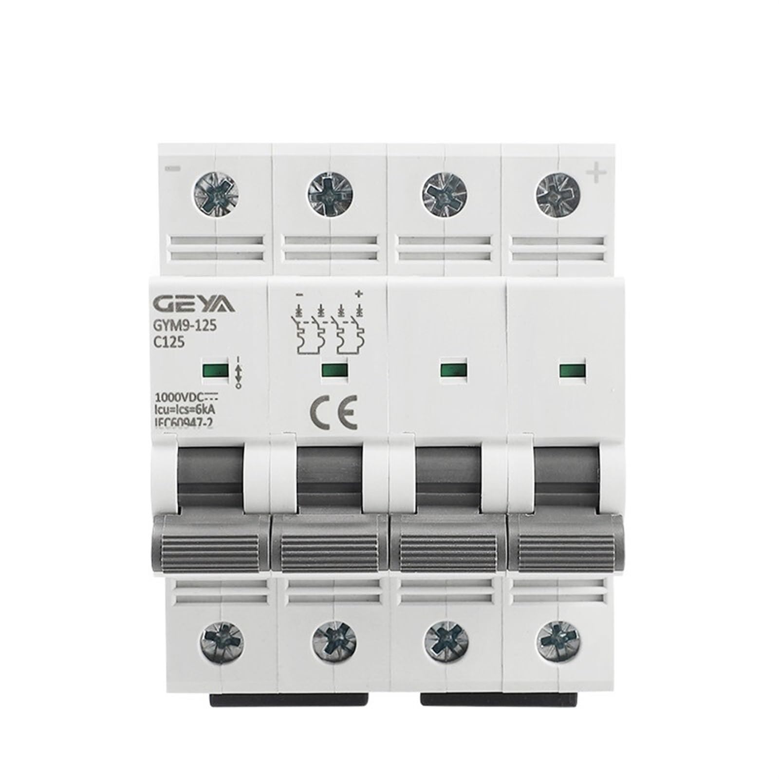 Disjoncteur MCB 4P 1000V pour tableau électrique solaire et rail Din