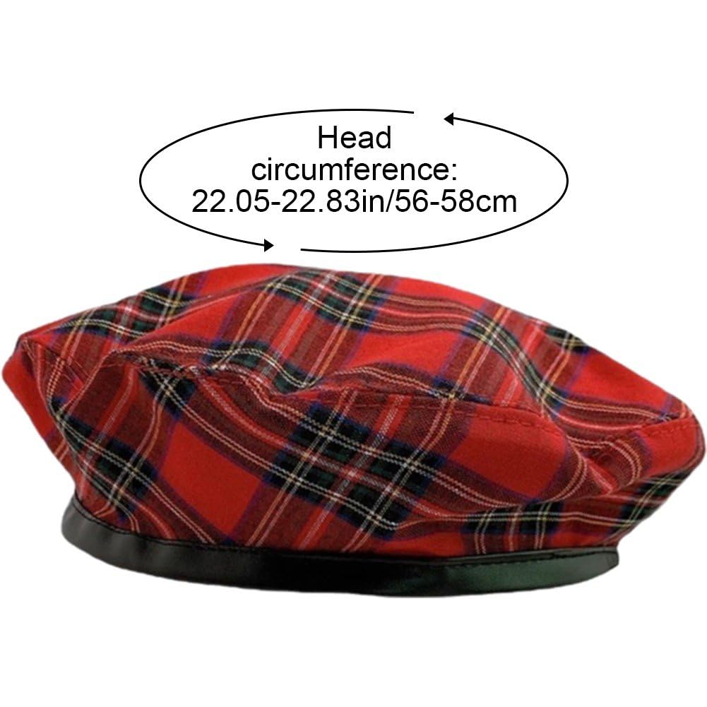 Women Winter Plaid French Beret Hat Tartan Check Artist  display picture 1