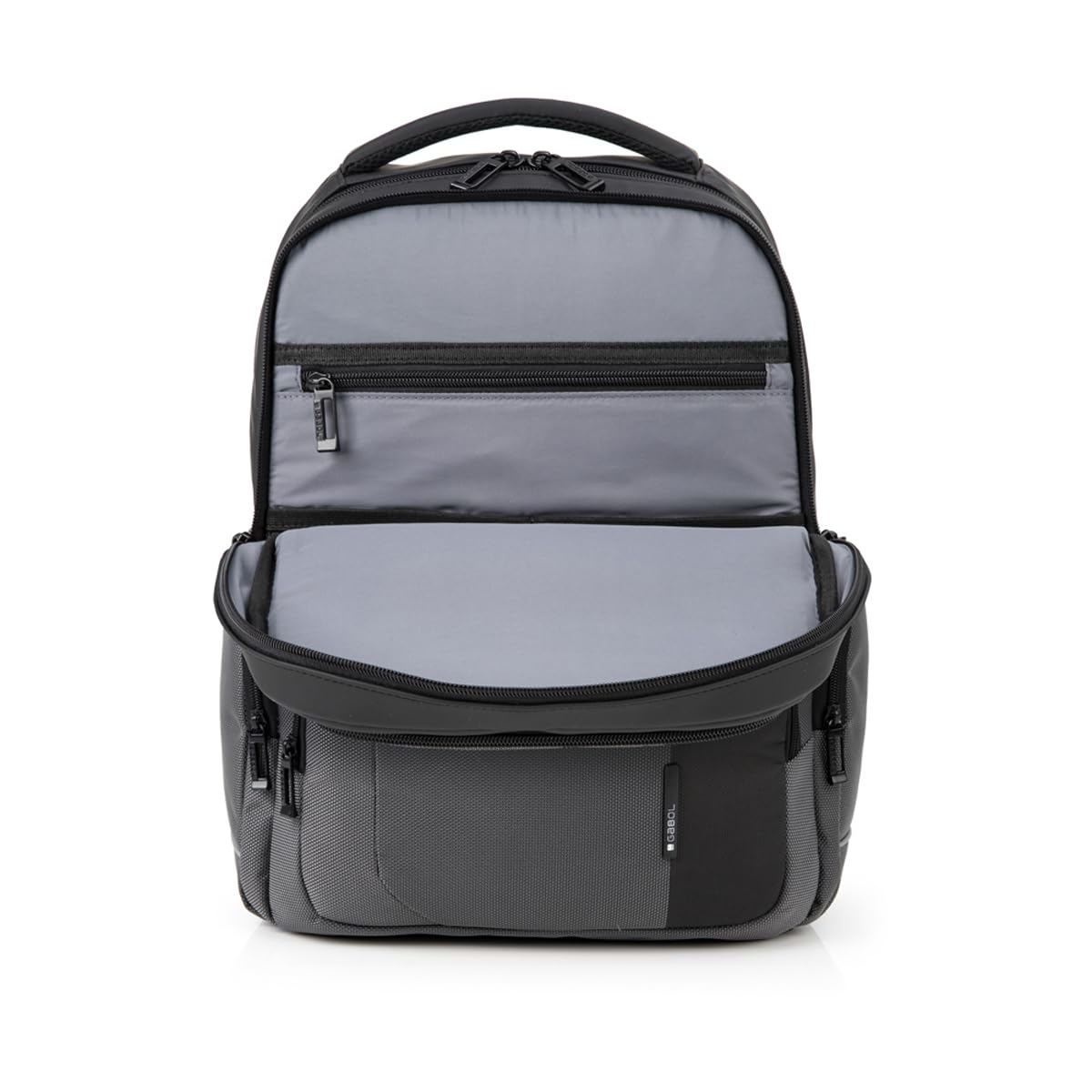 Gabol - Mochila Impermeable para Portátil 14" Record con Capacidad 16,7L - Peso Ligero de 0,98kg y Medidas 32x39x17 cm - Material Resistente al Agua - Diseño Español - Gris y Negro
