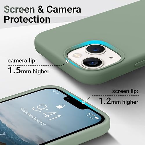 Miniatura 3 de AOTESIER Funda compatible con iPhone 13 Mini, protección militar a prueba de golpes, funda de silicona líquida con forro de microfibra suave