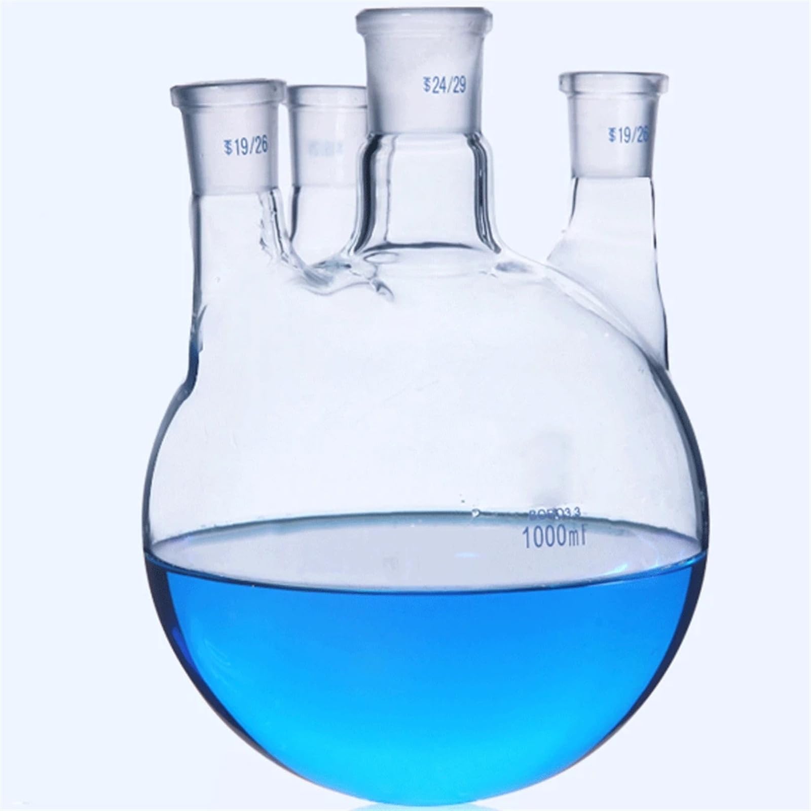 19/26 24/29 29/32 Standard 100/250/500/1000/2000 ml Pallone di reazione in vetro a 4 colli Esperimento chimico vetreria da laboratorio(1000ml 29-24-24-24)