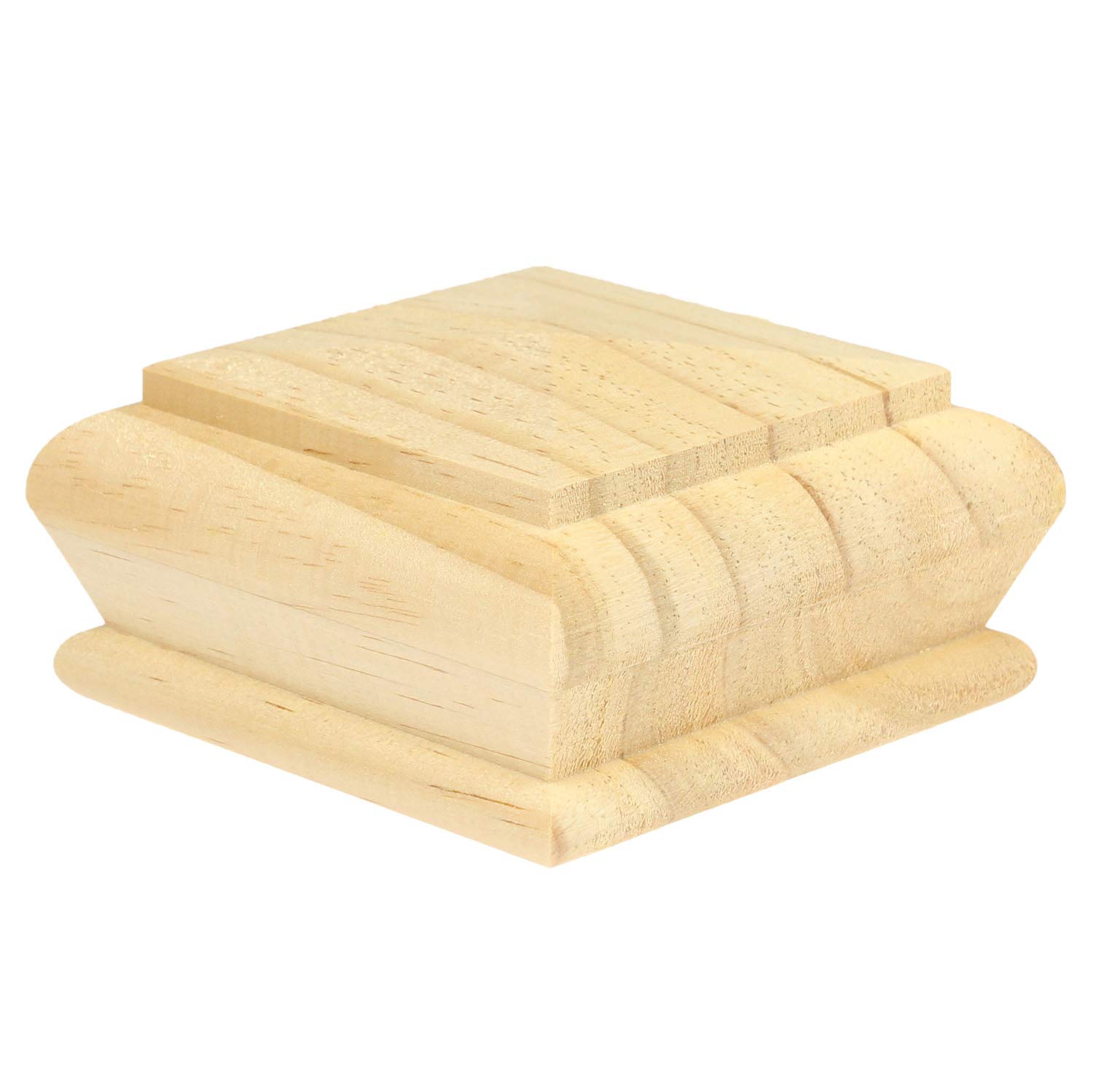Pine Pyramid Newel Cap 82mm – Square Stair Post Cap – Unfinished Softwood 112mm x 45mm – Traditional Staircase Finial – Jackson Woodturners — image 1