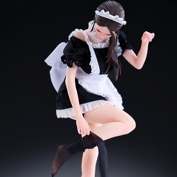 Realistic Anime Figures 10.63in 1/6 Scale Cute Girl Figure with Fabric Clothing, Bending-Over Girl Figurine PVC Model Collectible, Anime Fans Desktop Decoration Gift for Adults